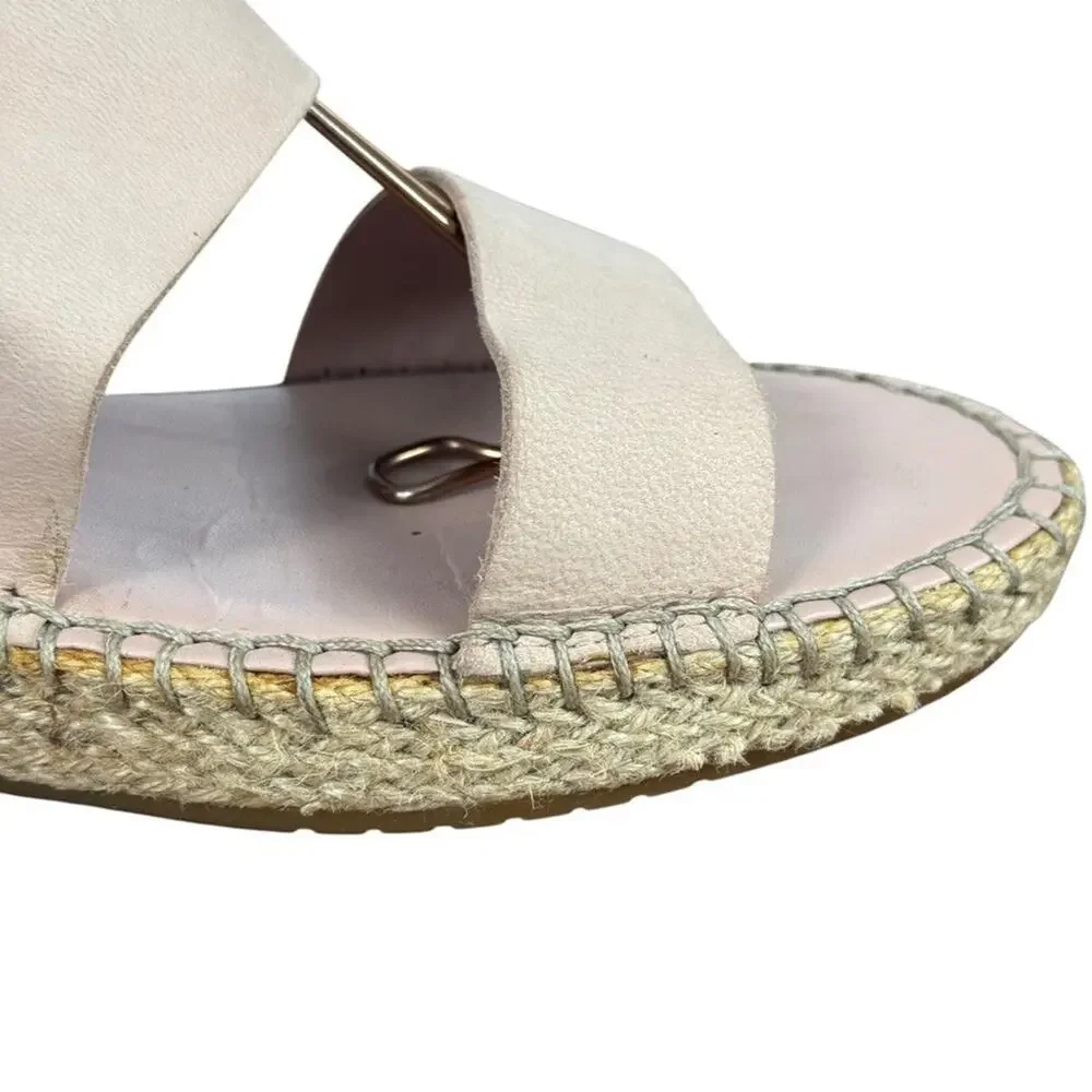 Cole Haan Womens Espadrille Sandals Slingback Pink Shoes Wide Strap Leather 9 B